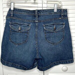 Lee Women’s Denim Jean Shorts Blue Mid Rise “Lower on the Waist” Stretch 12M